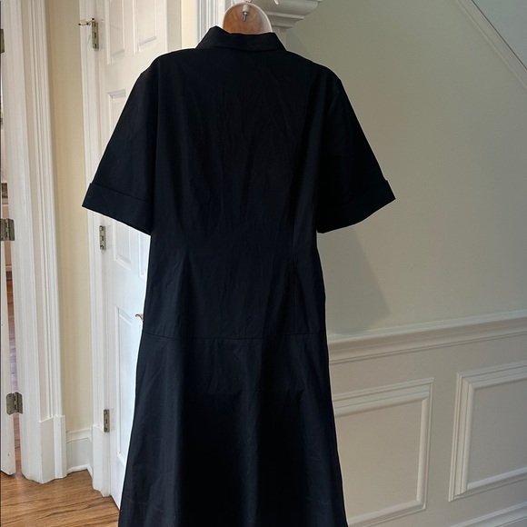ME+EM - Black Cotton Sateen Midi Shirt Dress Sz US10 - Picture 9 of 9